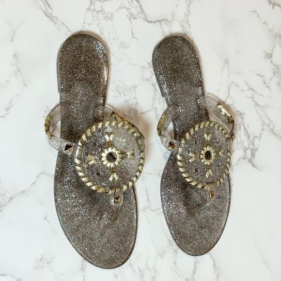 Jack Rodgers Sparkle Georgica Jelly Sandal in Multi-Color and Gold SZ 8 $79 - Picture 7 of 11